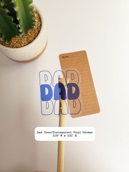 Dad Clear Vinyl Text Sticker