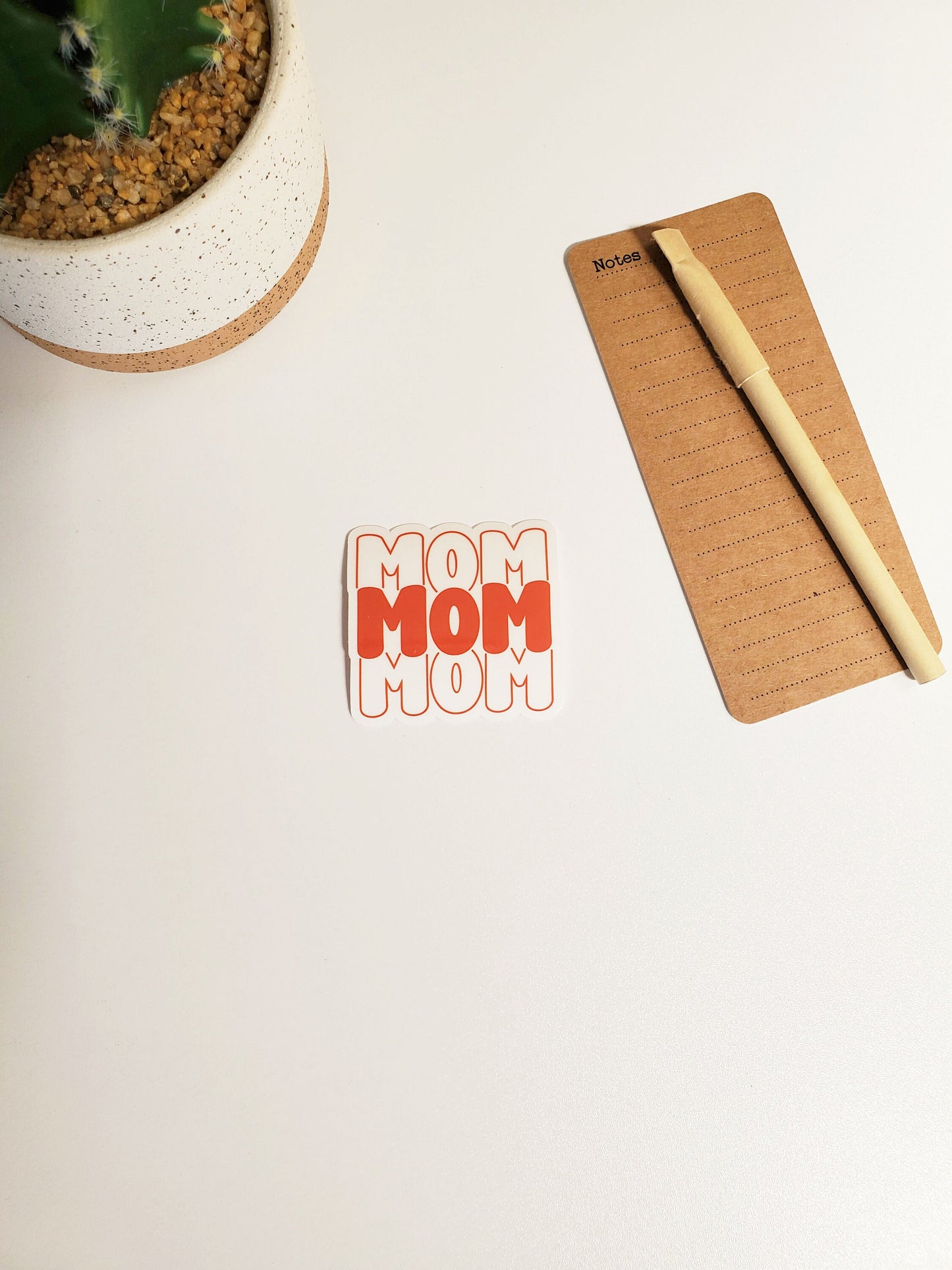 Mom Clear Vinyl Text Sticker