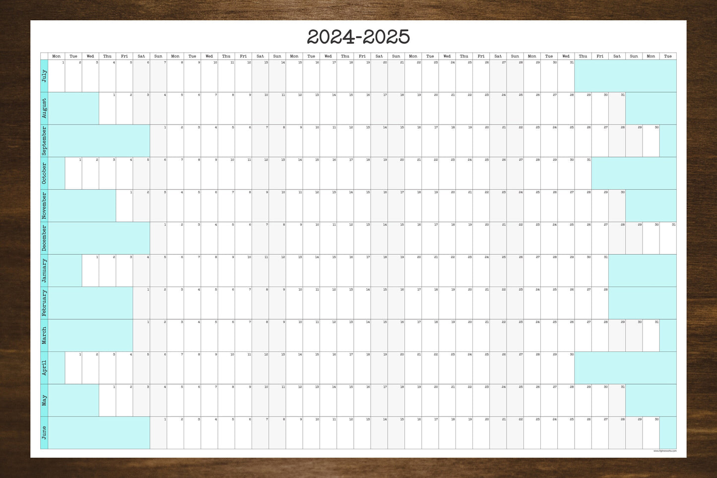 Large 2026-2027 Academic Wall Calendar – Minimalist Annual Planner