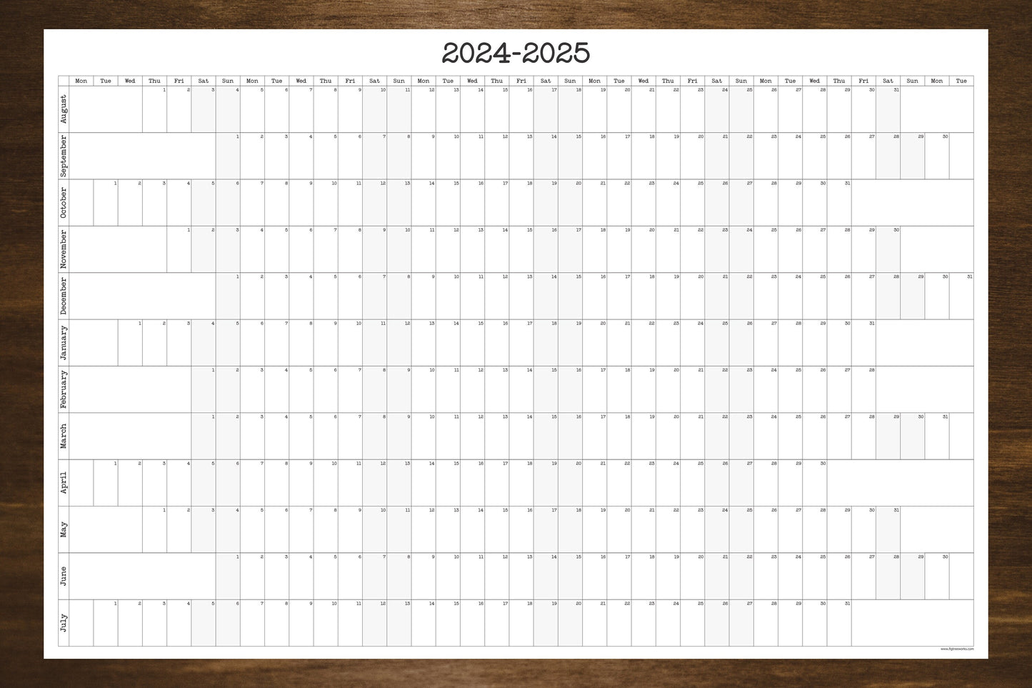 Large 2026-2027 Academic Wall Calendar – Minimalist Annual Planner