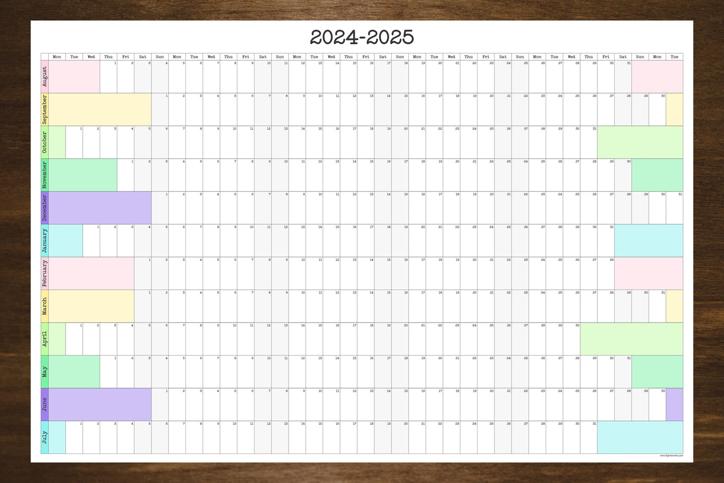 Large 2026-2027 Academic Wall Calendar – Minimalist Annual Planner