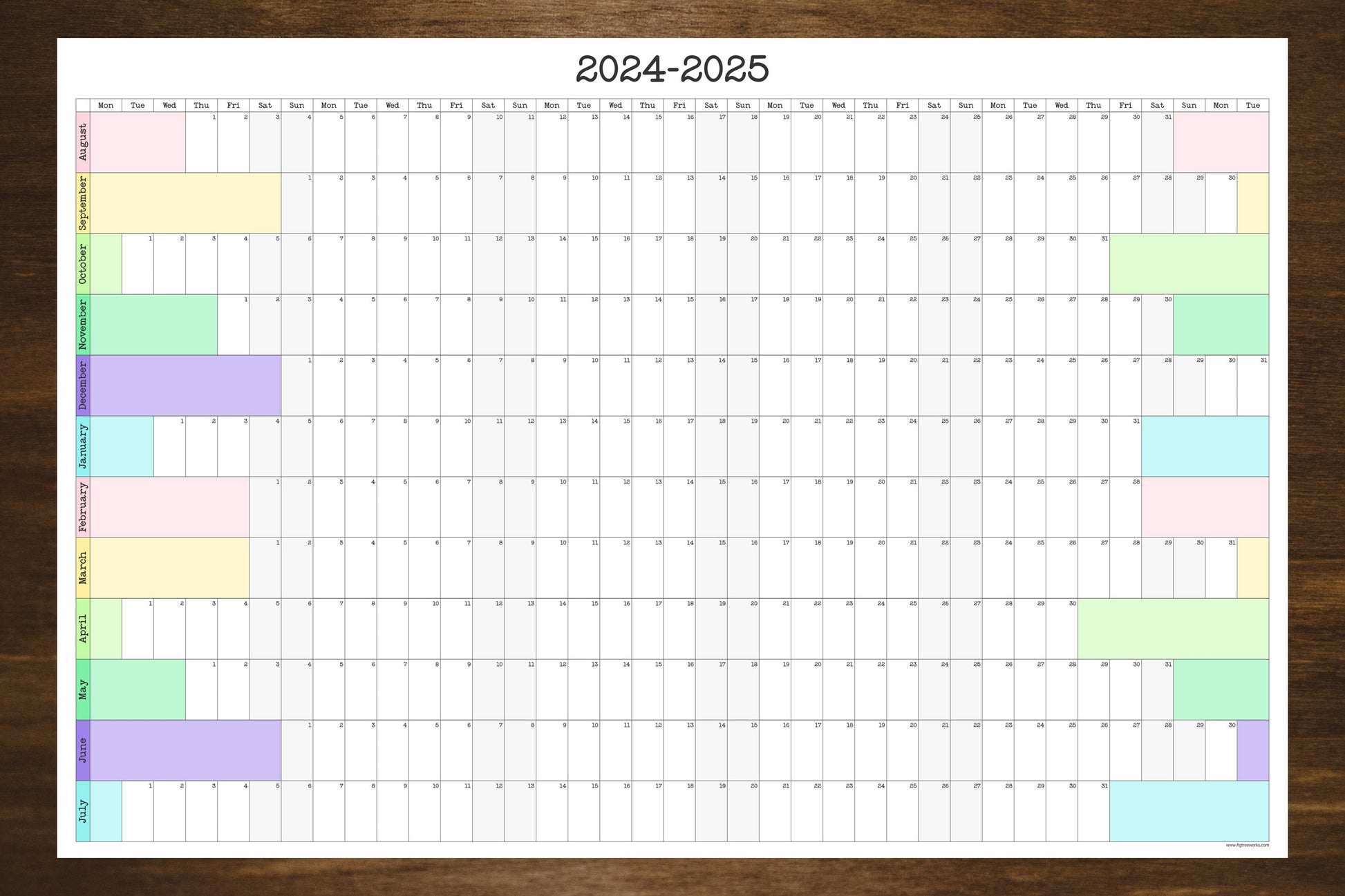 Large 2026-2027 Academic Wall Calendar – Minimalist Annual Planner