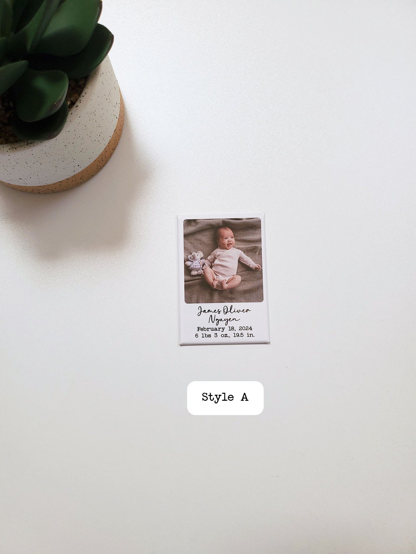 Birth Announcement Photo Magnet | Fridge Photo Magnet | Custom Picture Magnet | 2" x 3"