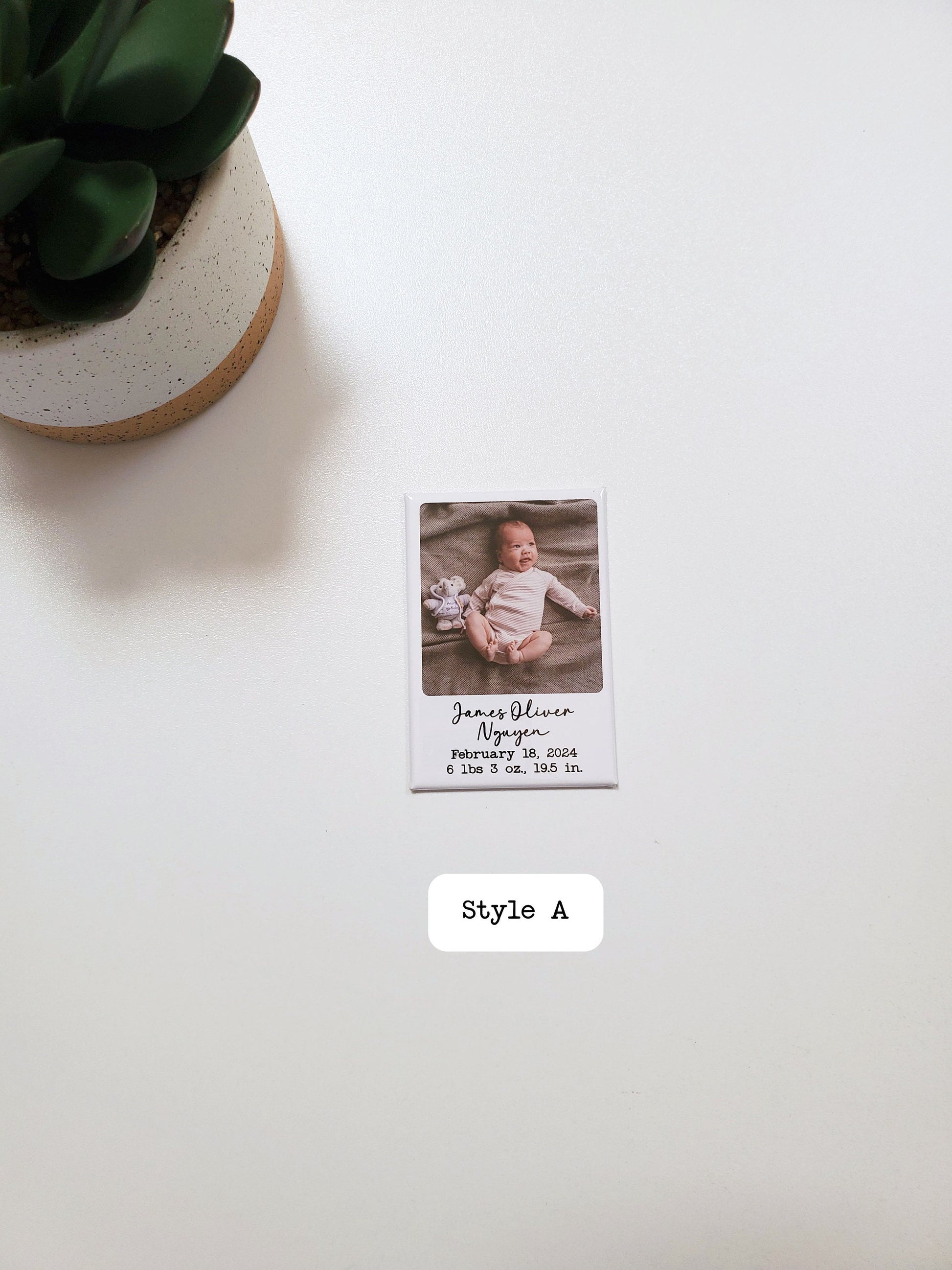 Birth Announcement Photo Magnet | Fridge Photo Magnet | Custom Picture Magnet | 2" x 3"