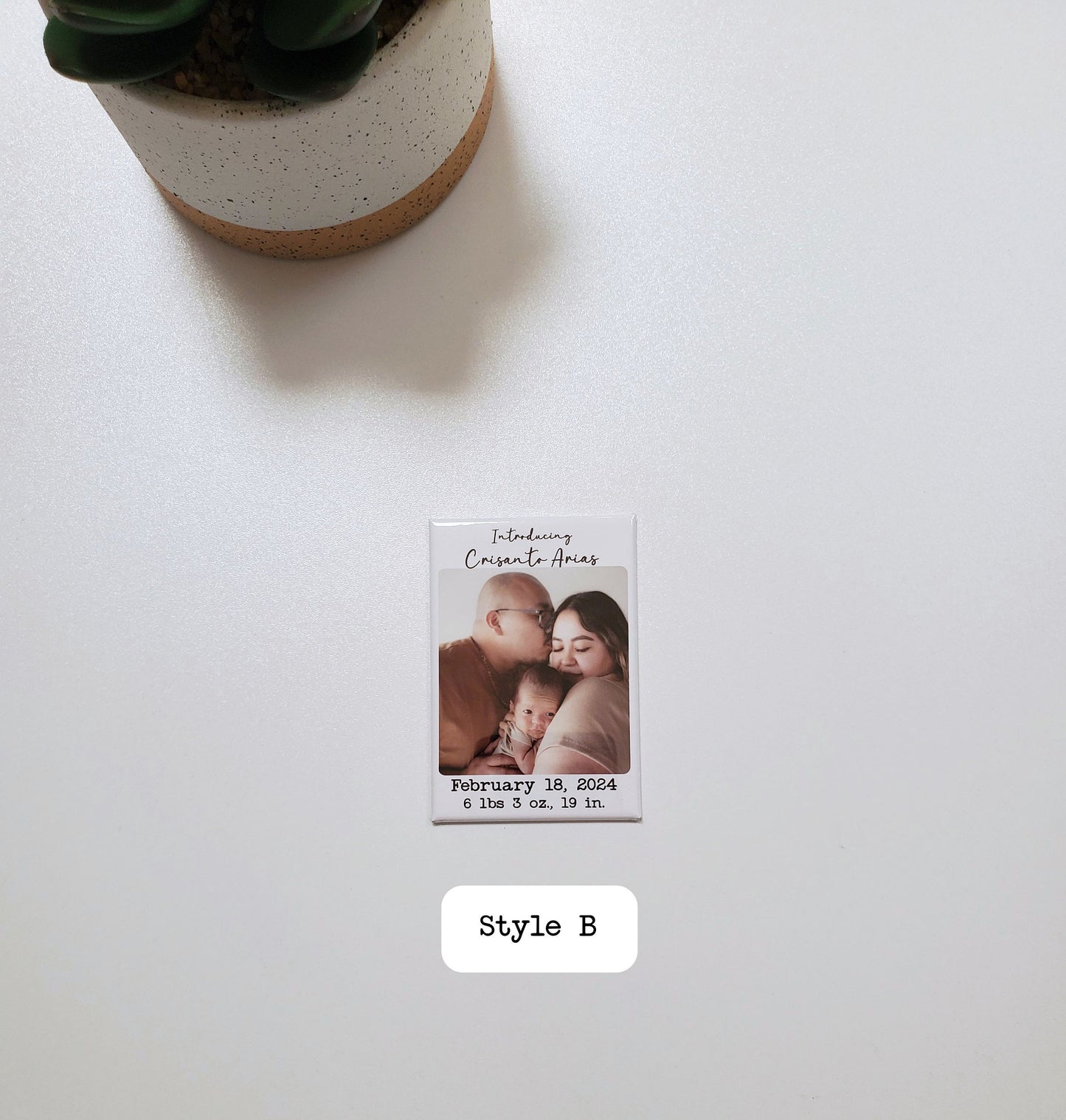 Birth Announcement Photo Magnet | Fridge Photo Magnet | Custom Picture Magnet | 2" x 3"