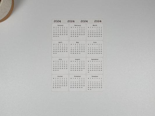 Micro Calendar Stickers