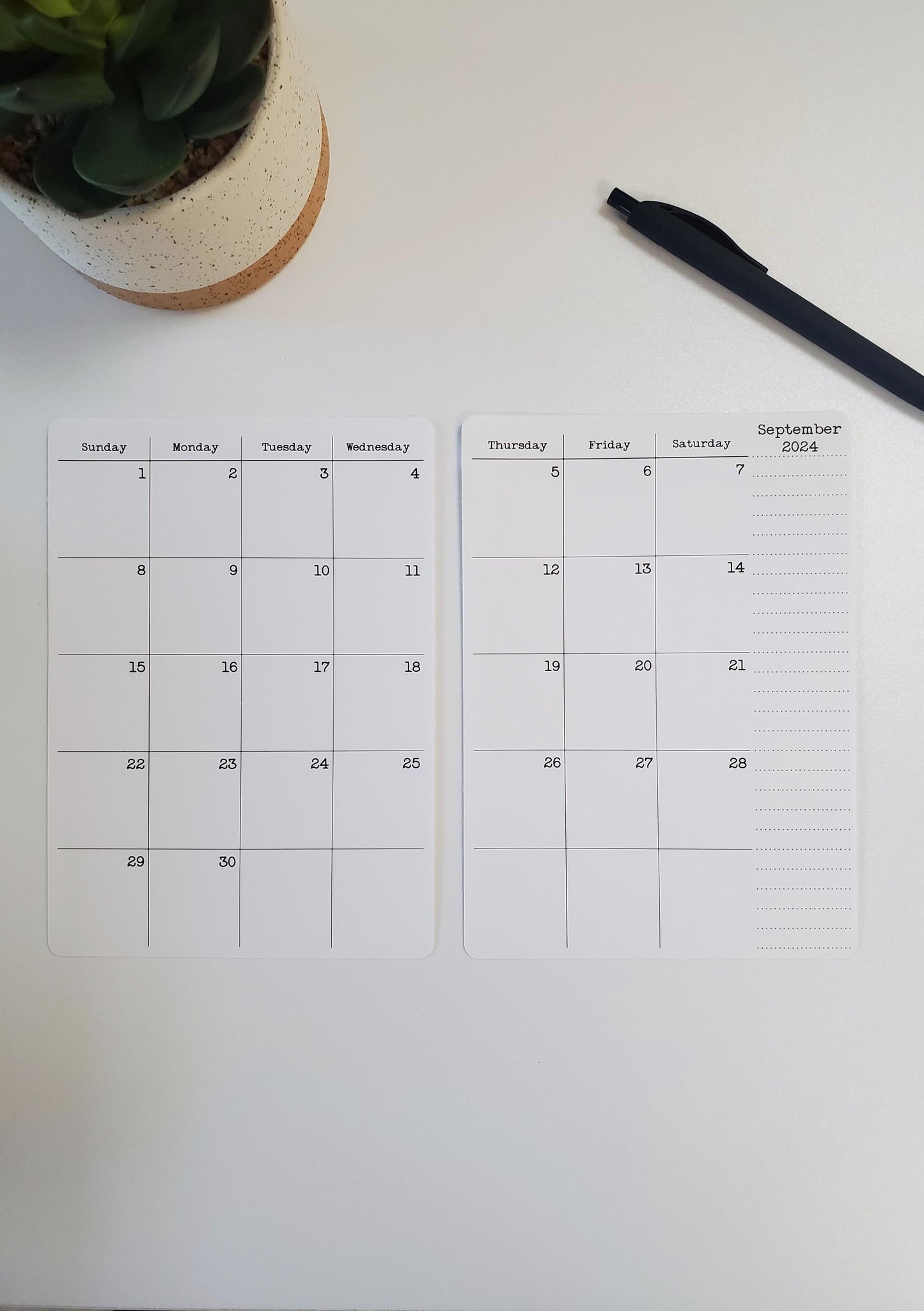 Two Page Calendar Stickers