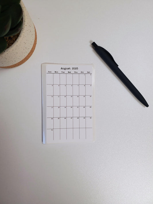 Small Calendar Stickers for Planners and Journals 2023, 2024, & 2025 | Start On Any Month | Monthly Sticker, Die Cut, Matte Finish, 3" x 5"
