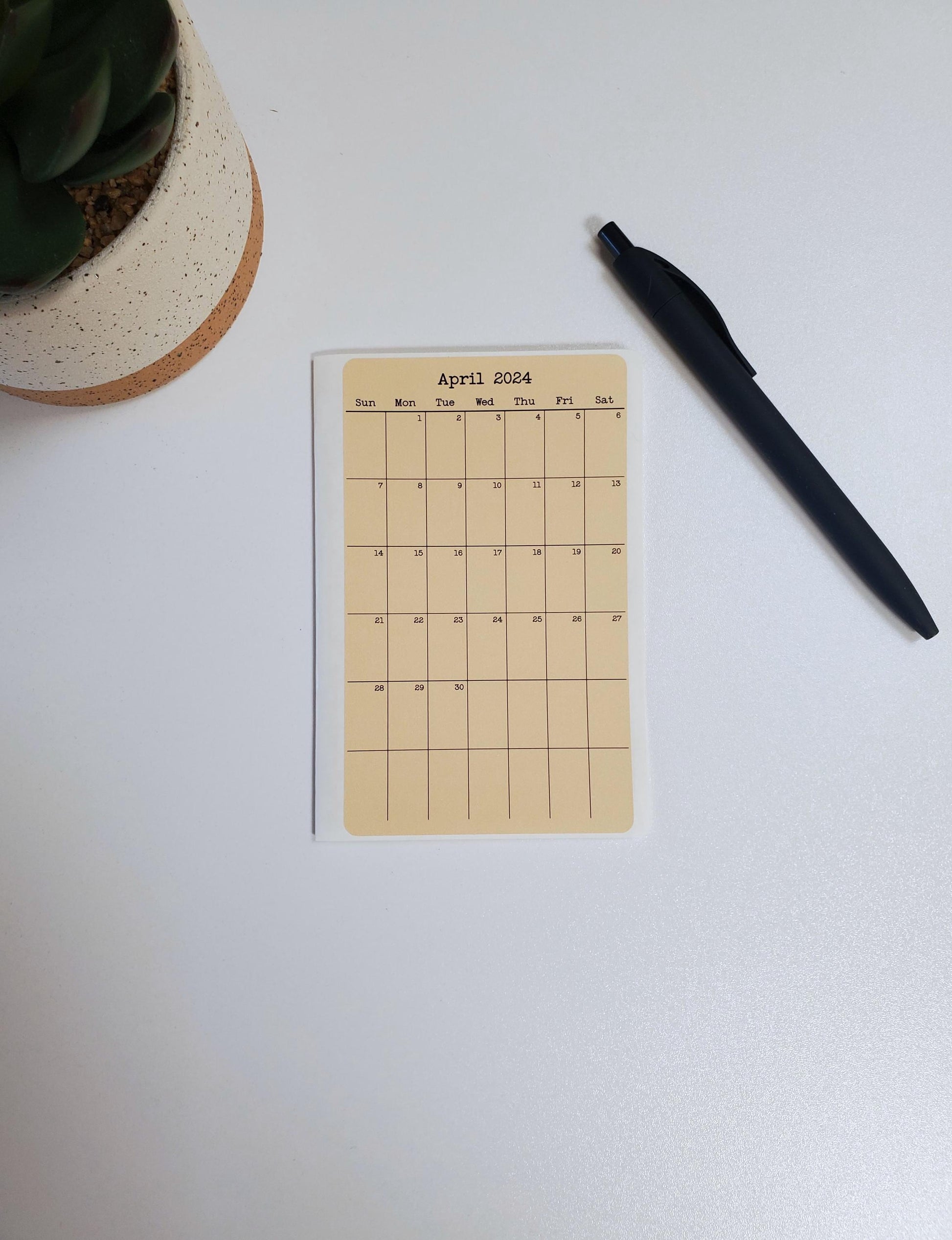 Small Calendar Stickers for Planners and Journals 2023, 2024, & 2025 | Start On Any Month | Monthly Sticker, Die Cut, Matte Finish, 3" x 5"
