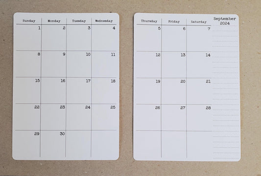 Two Page Calendar Stickers