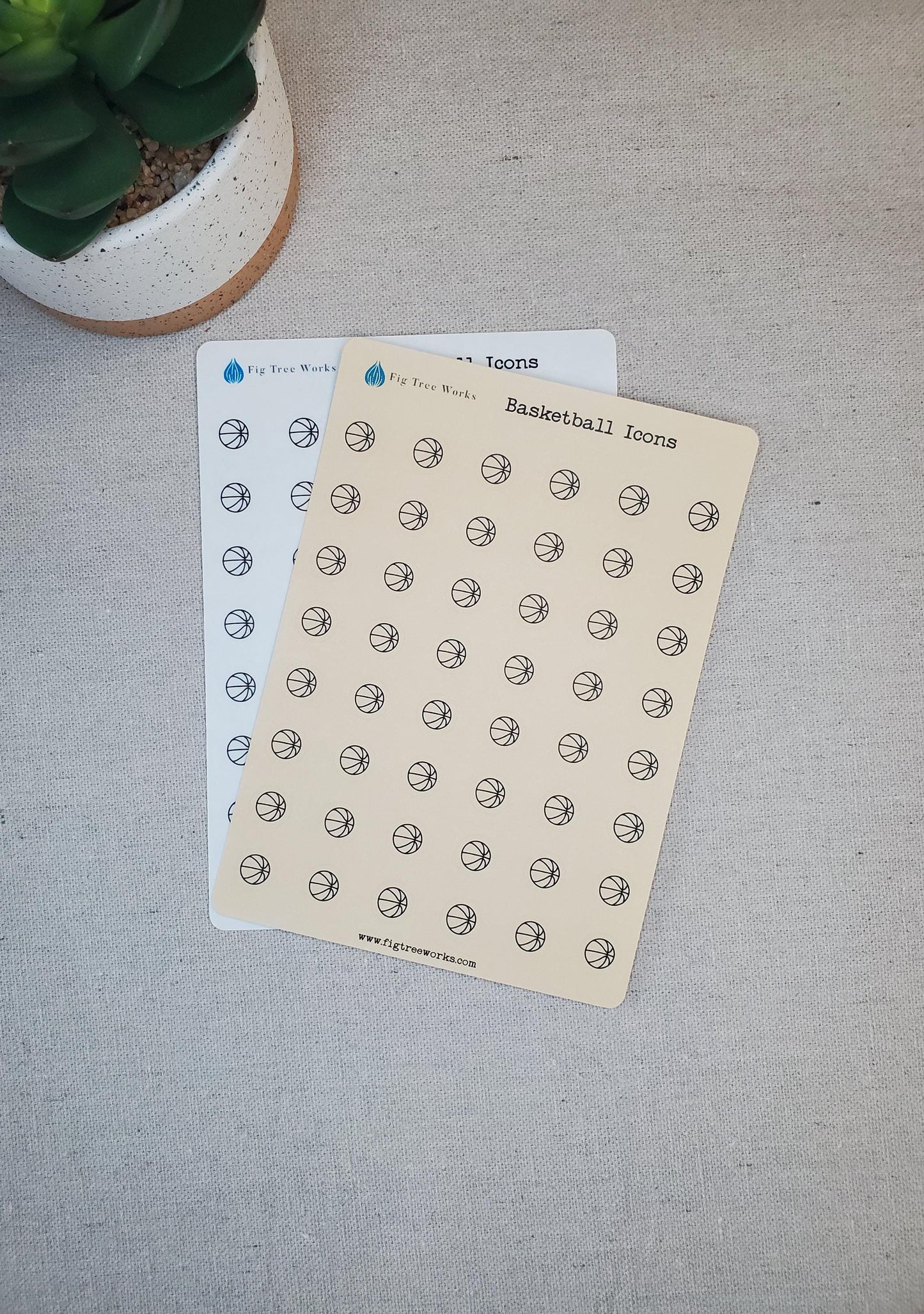 Basketball Icon Stickers, Sports Icon Stickers for Planners, Journals, and Notebooks | 7 Colors To Choose From | Kiss Cut, Matte Finish