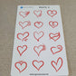 Hearts Sticker Sheet - Style A