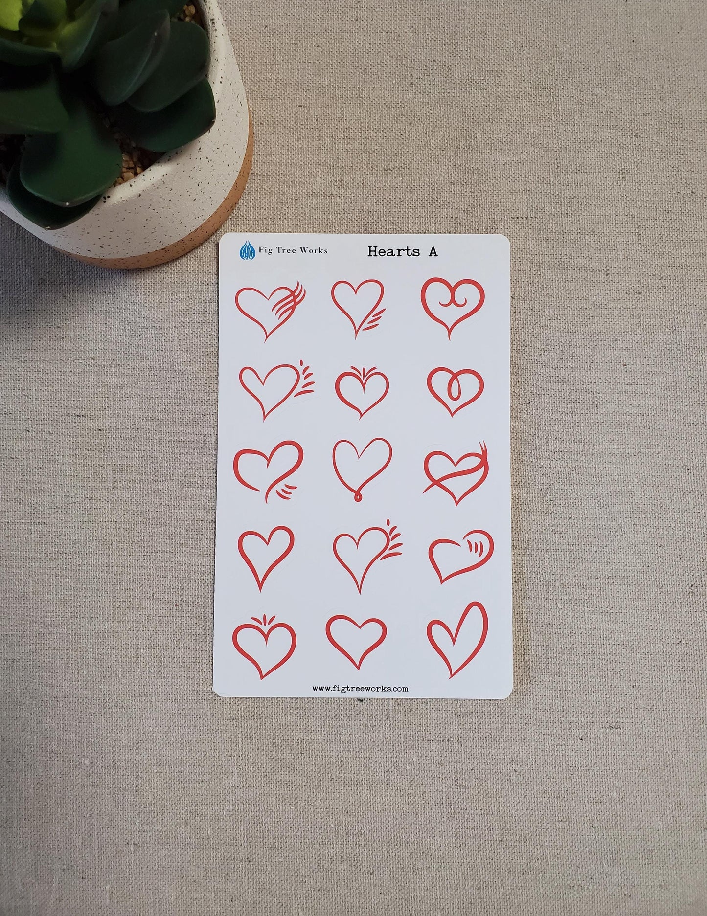 Hearts Sticker Sheet - Style A