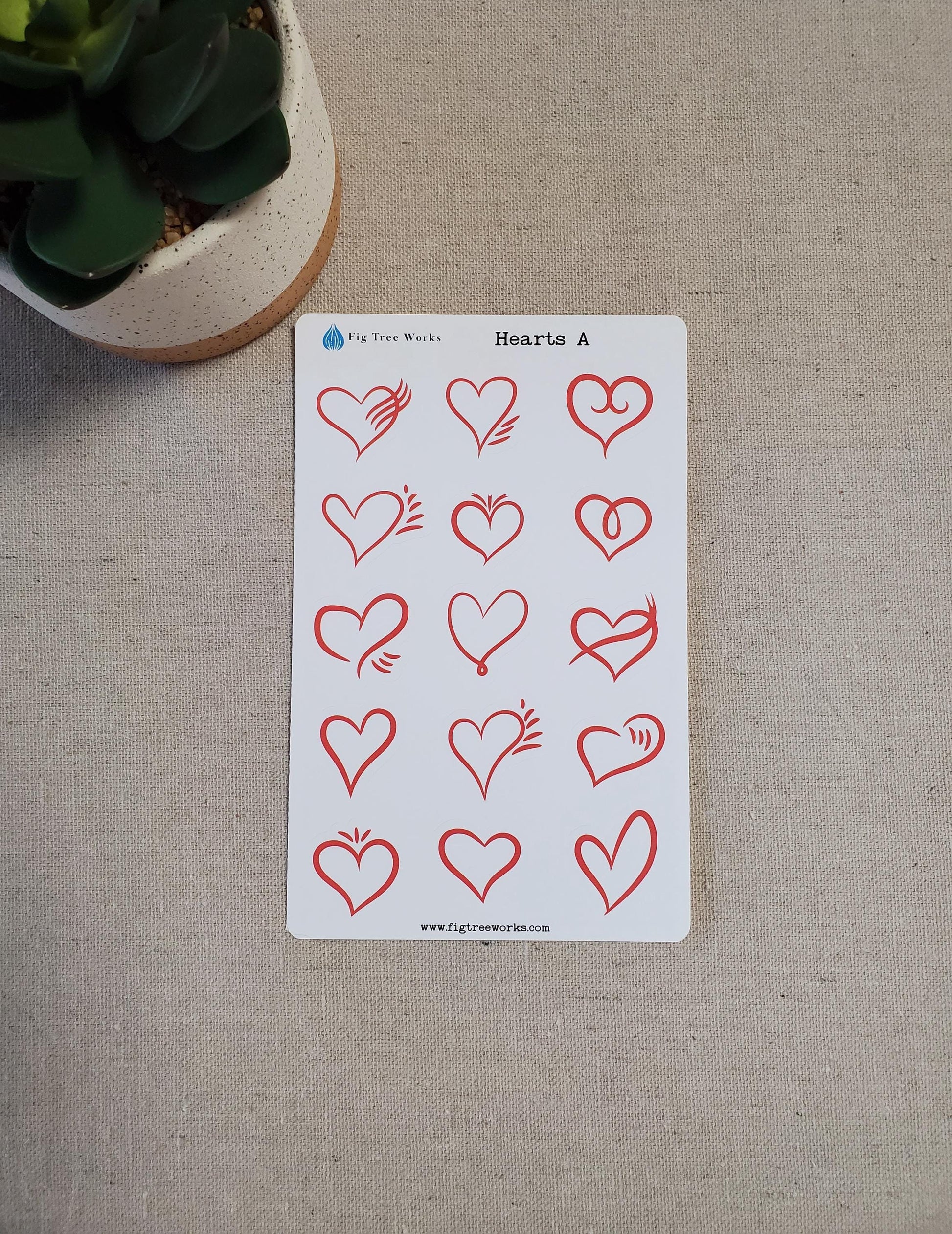Hearts Sticker Sheet - Style A