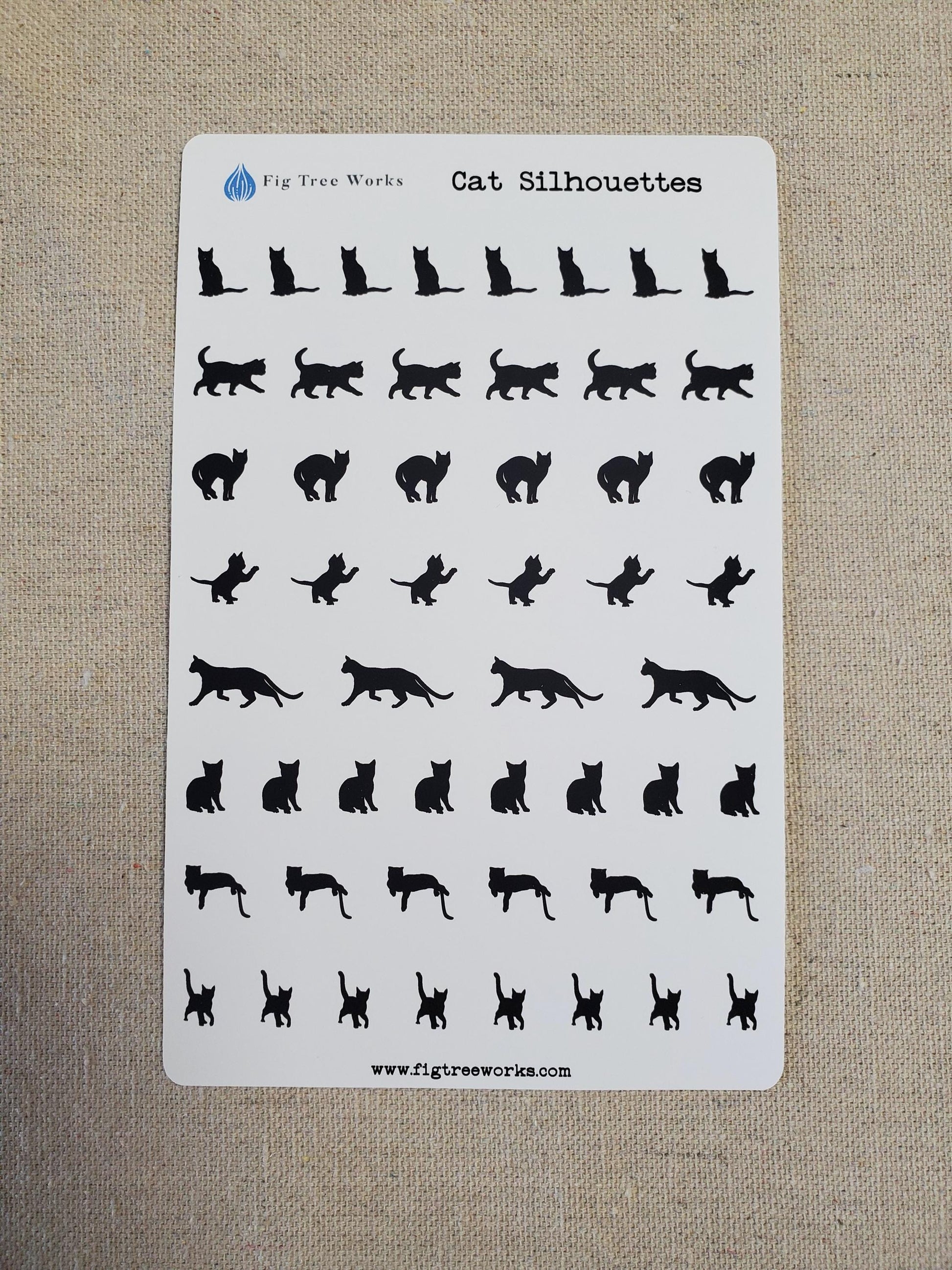 Cat Silhouettes Sticker Sheet
