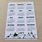 Cat Lover Year At A Glance Cardstock Calendar | Start On Any Month | NOT A STICKER | White Paper Cardstock With Matte Finish | 5" x 7"