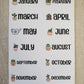 Months Banner Sticker Sheet | Month Header Stickers for Planners, Journals and Calendars | Kiss Cut, Matte Finish | Style C