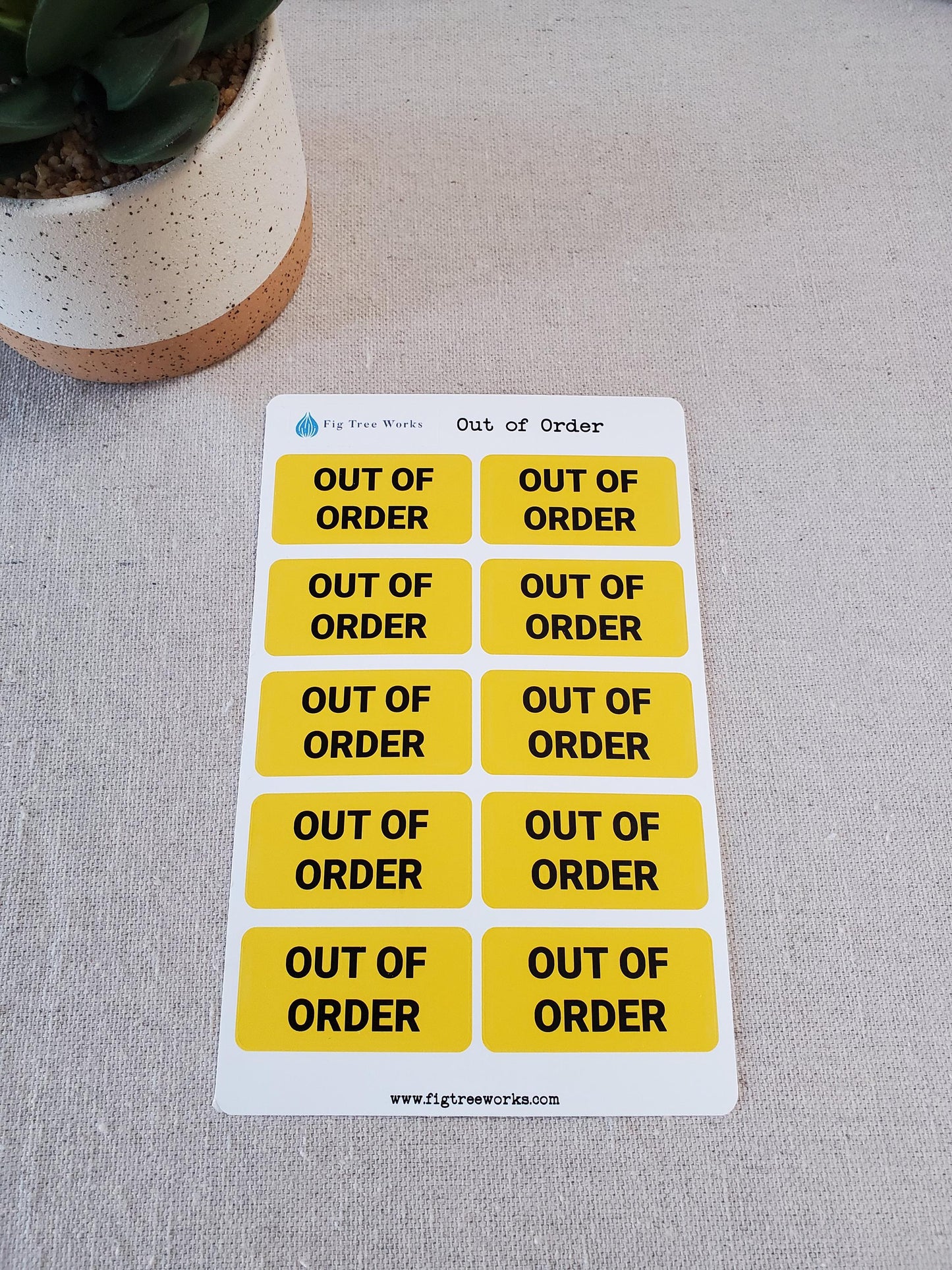 Out of Order Sticker Sheet | Safety Warning Caution Stickers | Planner and Journal Decoration Stickers | Matte Finish