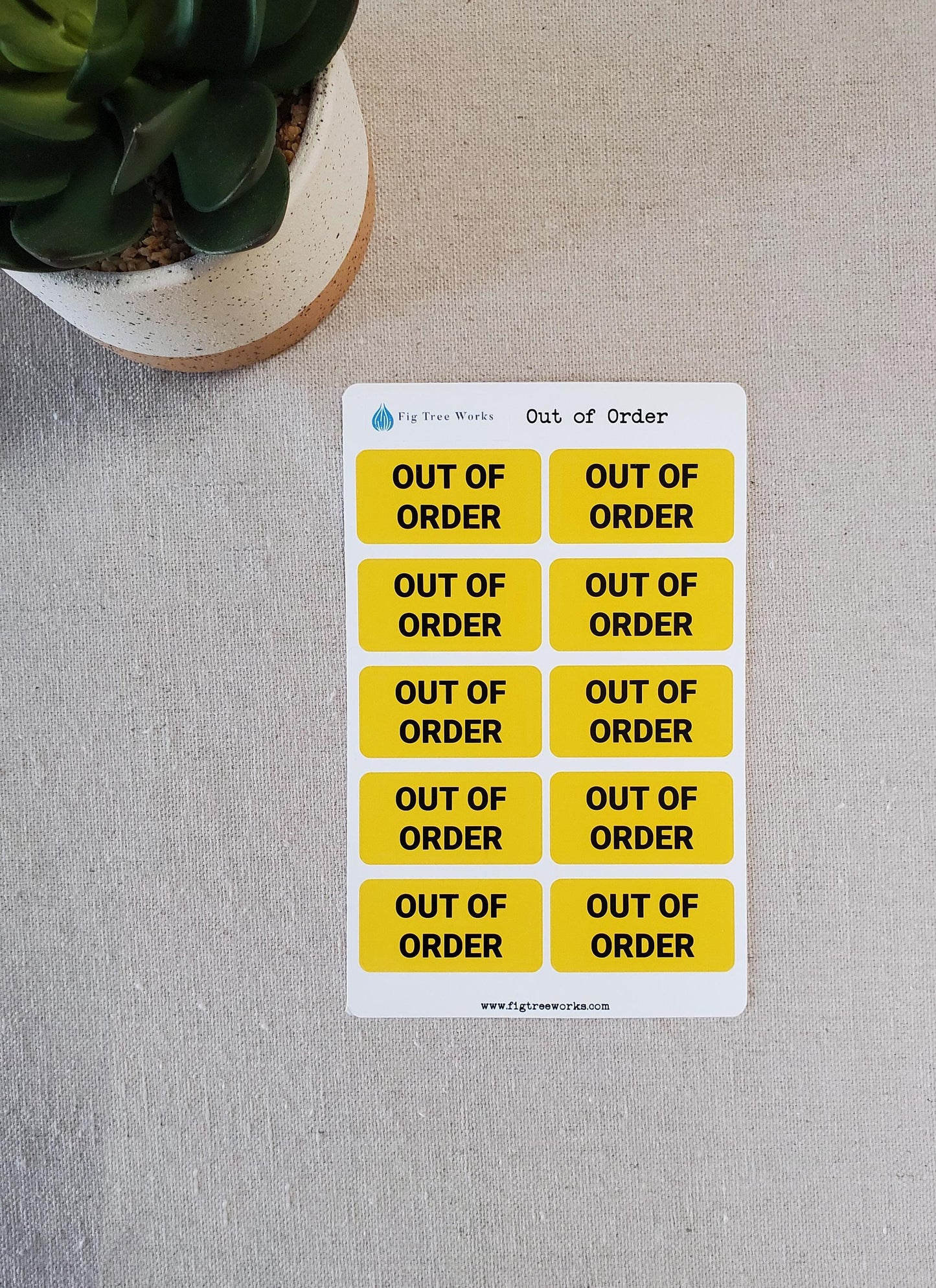 Out of Order Sticker Sheet | Safety Warning Caution Stickers | Planner and Journal Decoration Stickers | Matte Finish