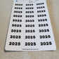 Year Stickers for Calendars, Planners, Journals | Kiss Cut, Matte Finish | Style D