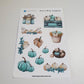 Blue and White Pumpkins Sticker Sheet