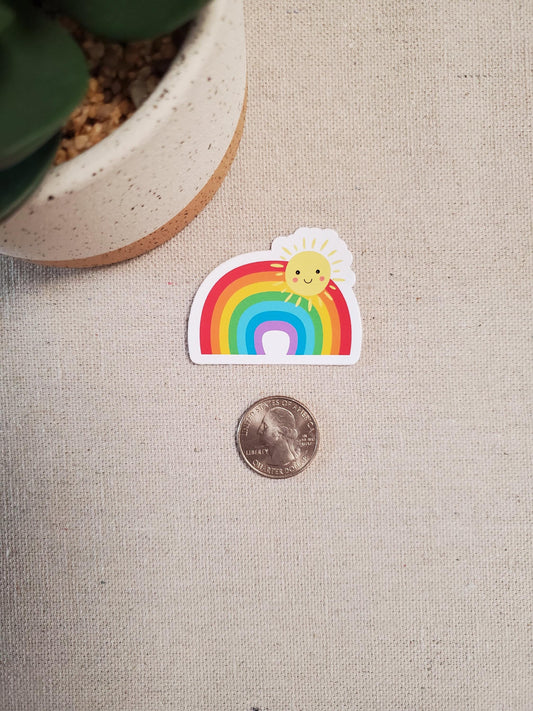 Rainbow and Sun Vinyl Sticker