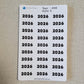 Year Stickers for Calendars, Planners, Journals | Kiss Cut, Matte Finish | Style D