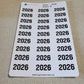 Year Stickers for Calendars, Planners, Journals | Kiss Cut, Matte Finish | Style E