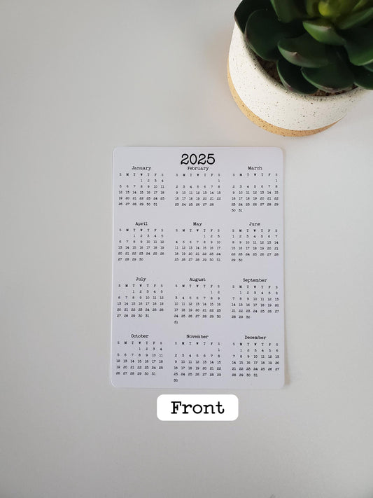 Year At A Glance Cardstock Calendar Double Sided