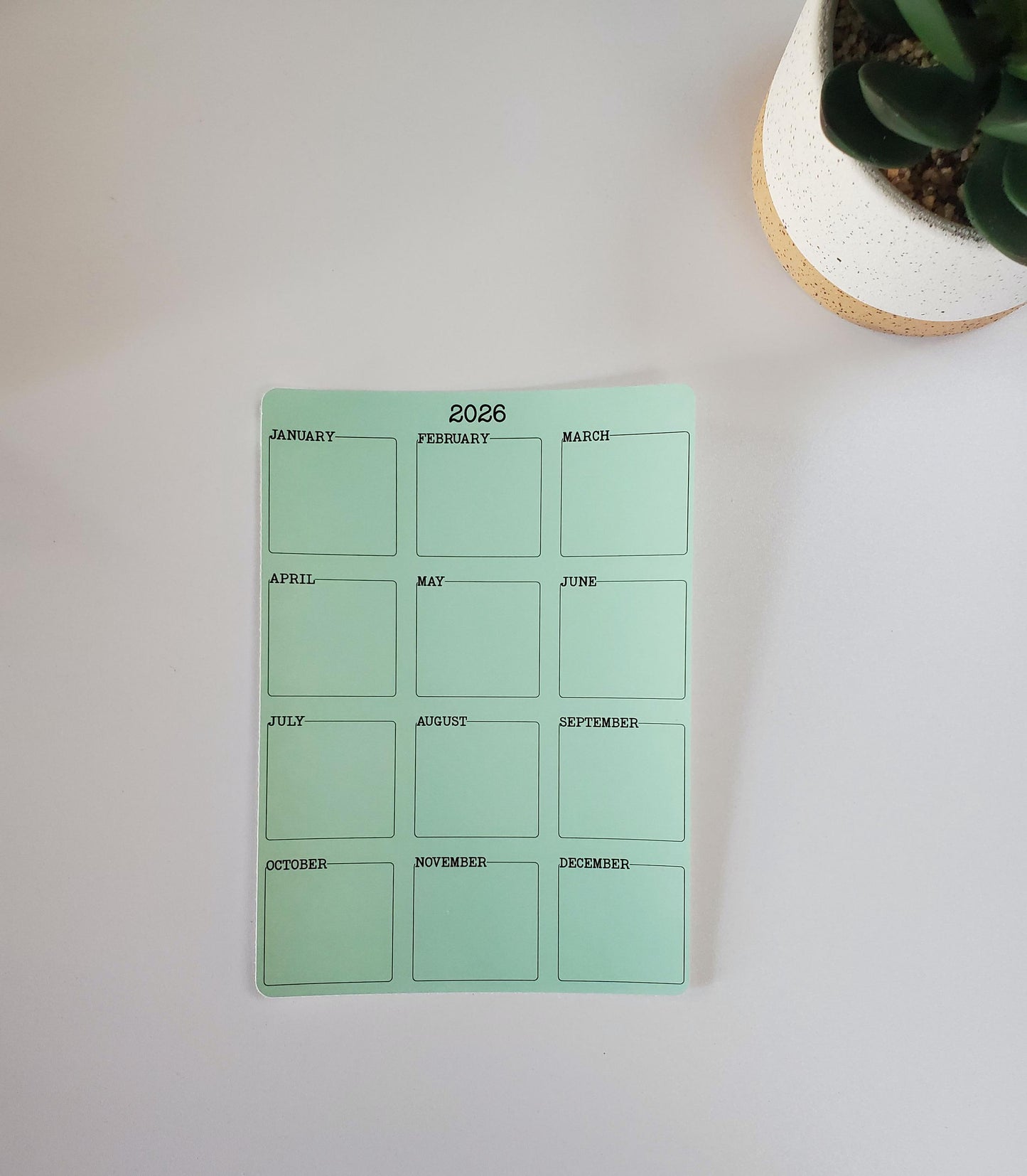 Yearly Overview Minimalist Sticker | 5" x 7"