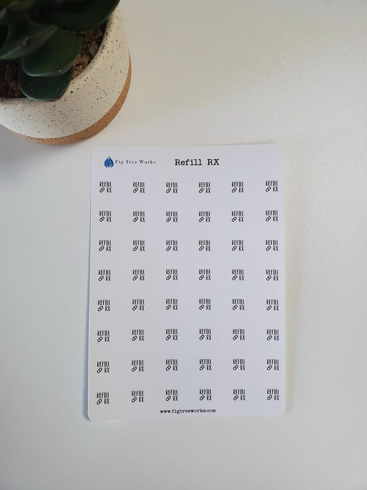 Refill Prescription Stickers | Refill RX Reminders for Planners, Journals, and Notebooks | Mini Scripts