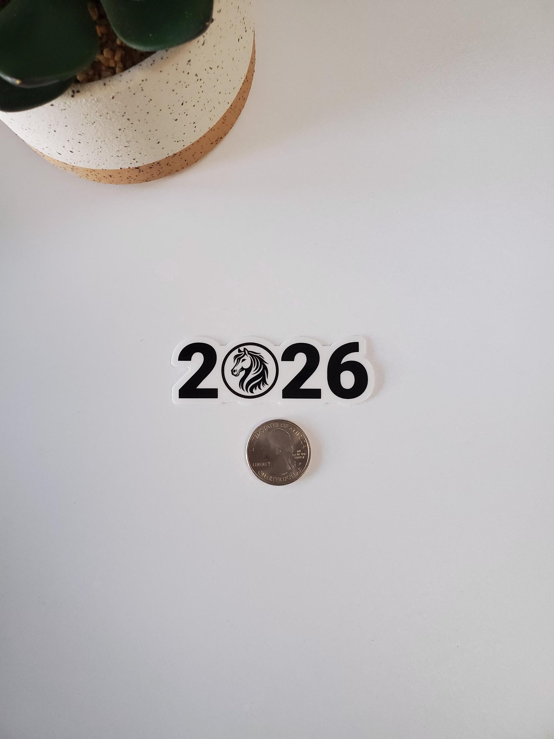 2026 Year of the Horse Clear Vinyl Sticker | Chinese Lunar New Year | For Planners, Journals, Bujos, and More | Die Cut, Glossy | Style B