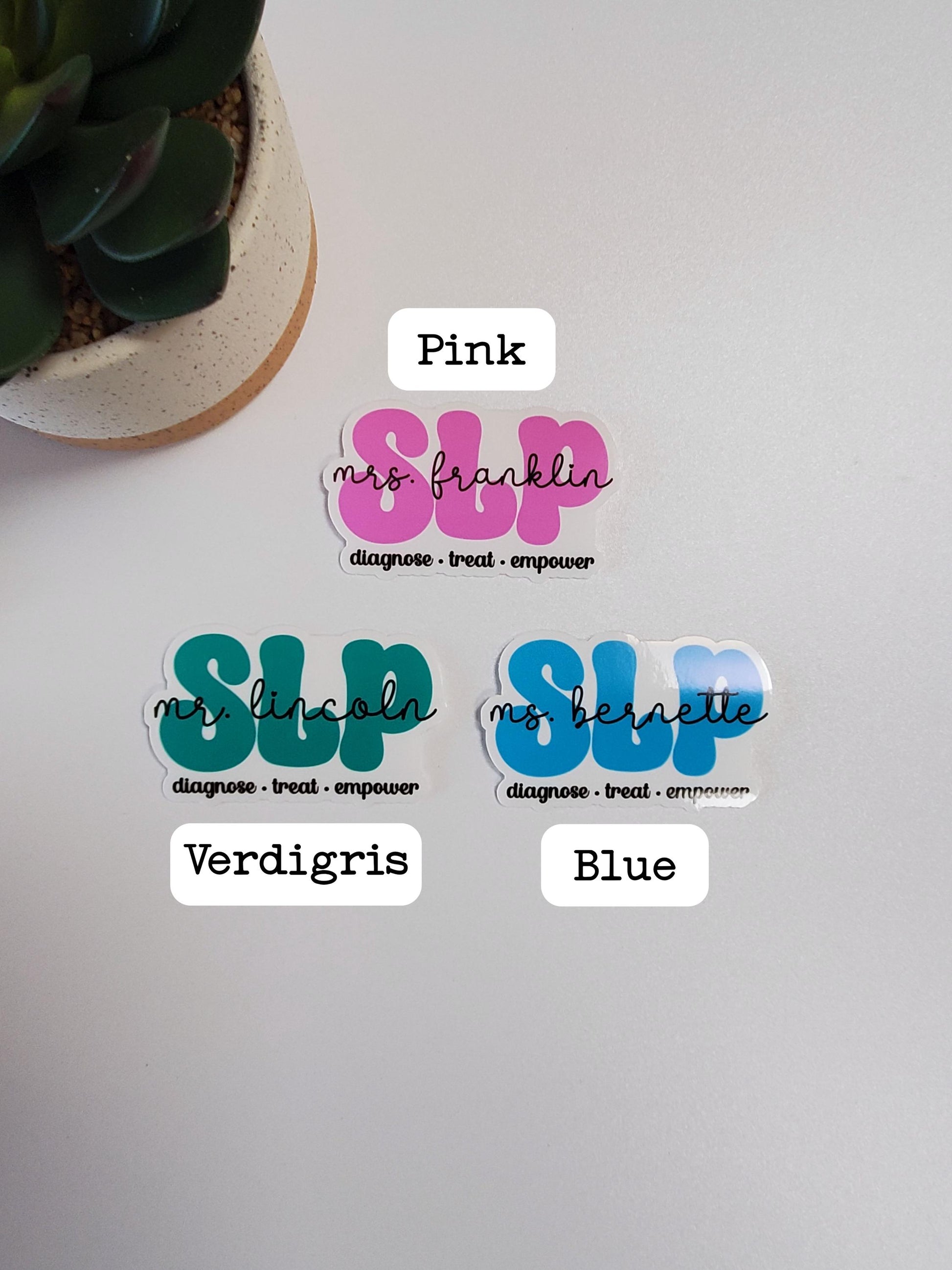 Custom Name Speech Therapy Vinyl Sticker for Speech Language Pathologist | SLP Gift Sticker | Clear Transparent Vinyl