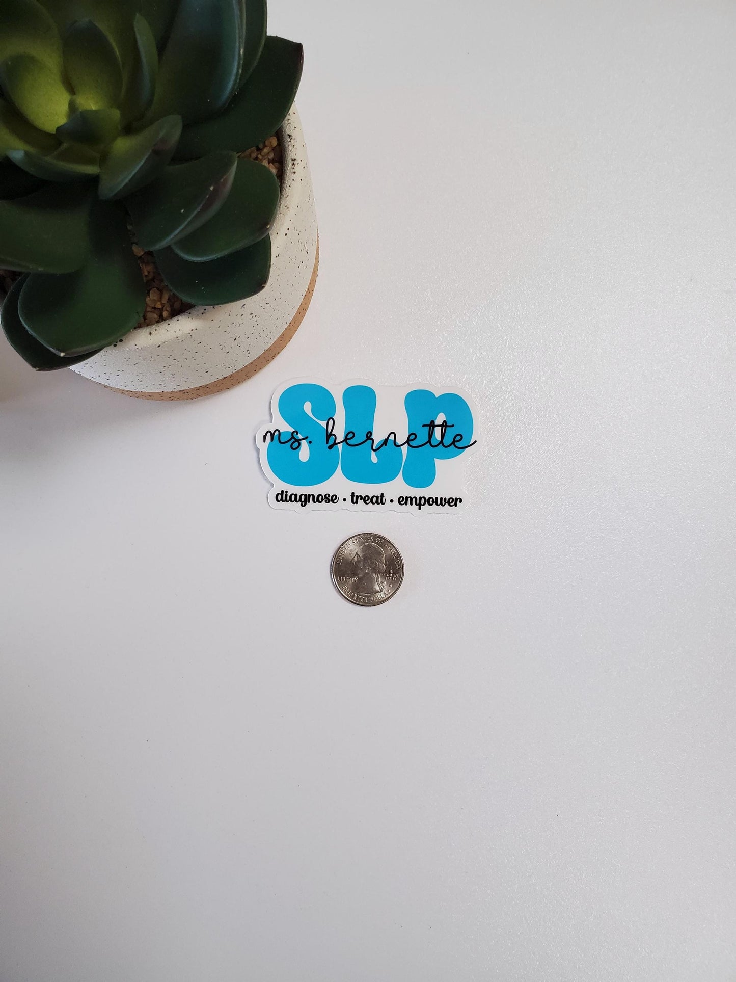 Custom Name Speech Therapy Vinyl Sticker for Speech Language Pathologist | SLP Gift Sticker | Clear Transparent Vinyl