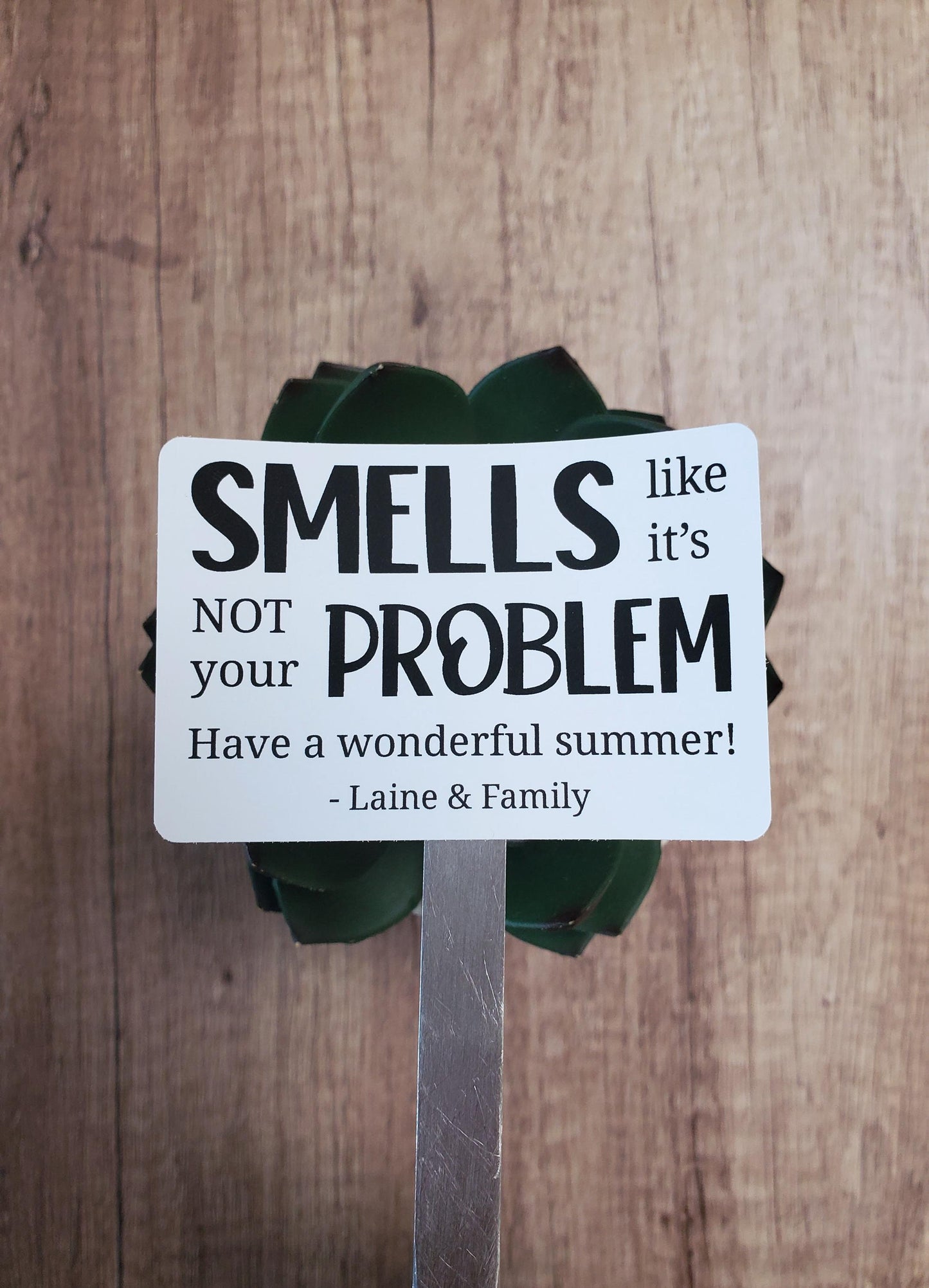 Smells Like It's Not Your Problem Custom Name Candle Label | Gifts for Teachers Staff Appreciation | 3" x 2" Sticker Label