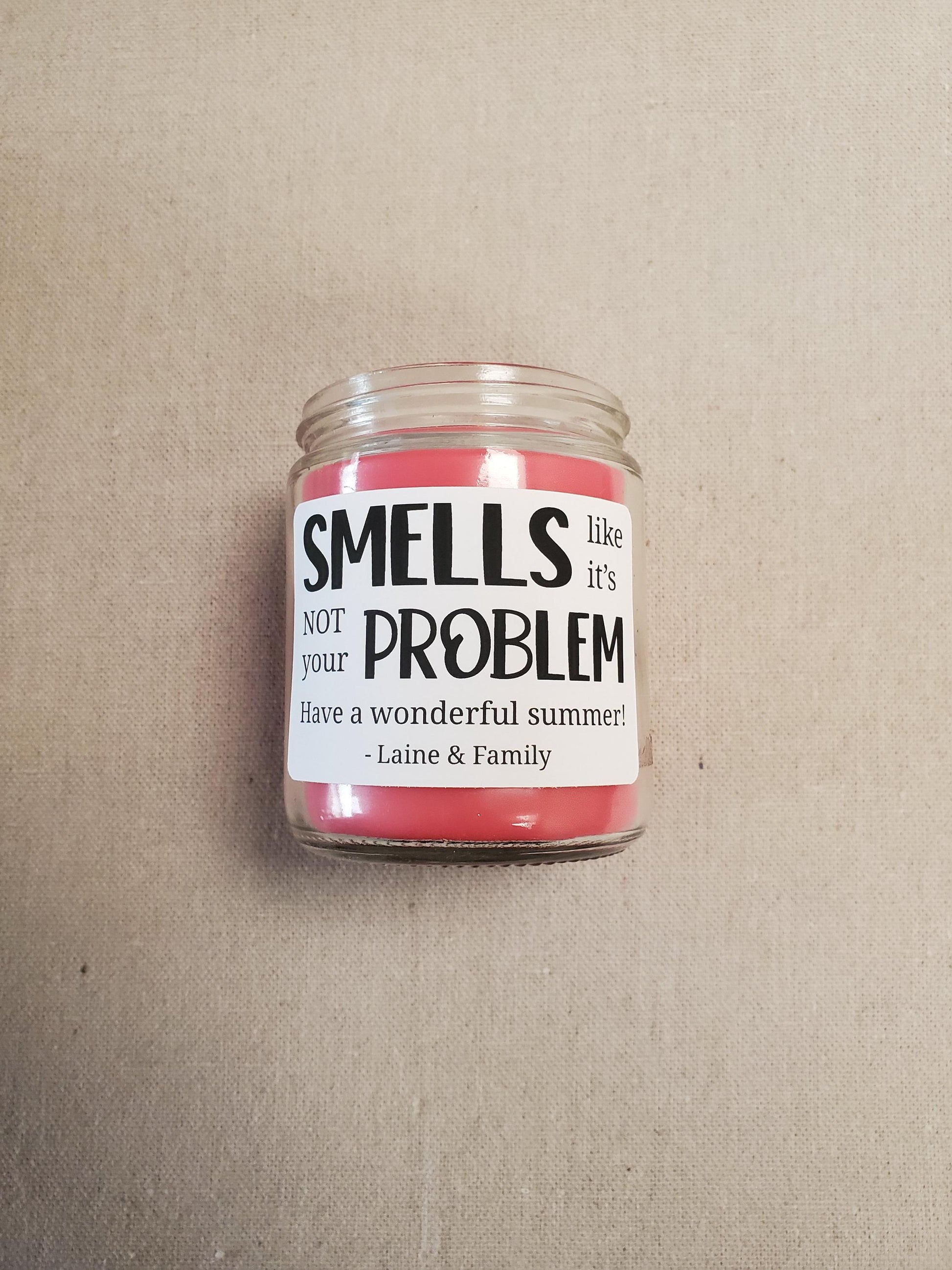 Smells Like It's Not Your Problem Custom Name Candle Label | Gifts for Teachers Staff Appreciation | 3" x 2" Sticker Label