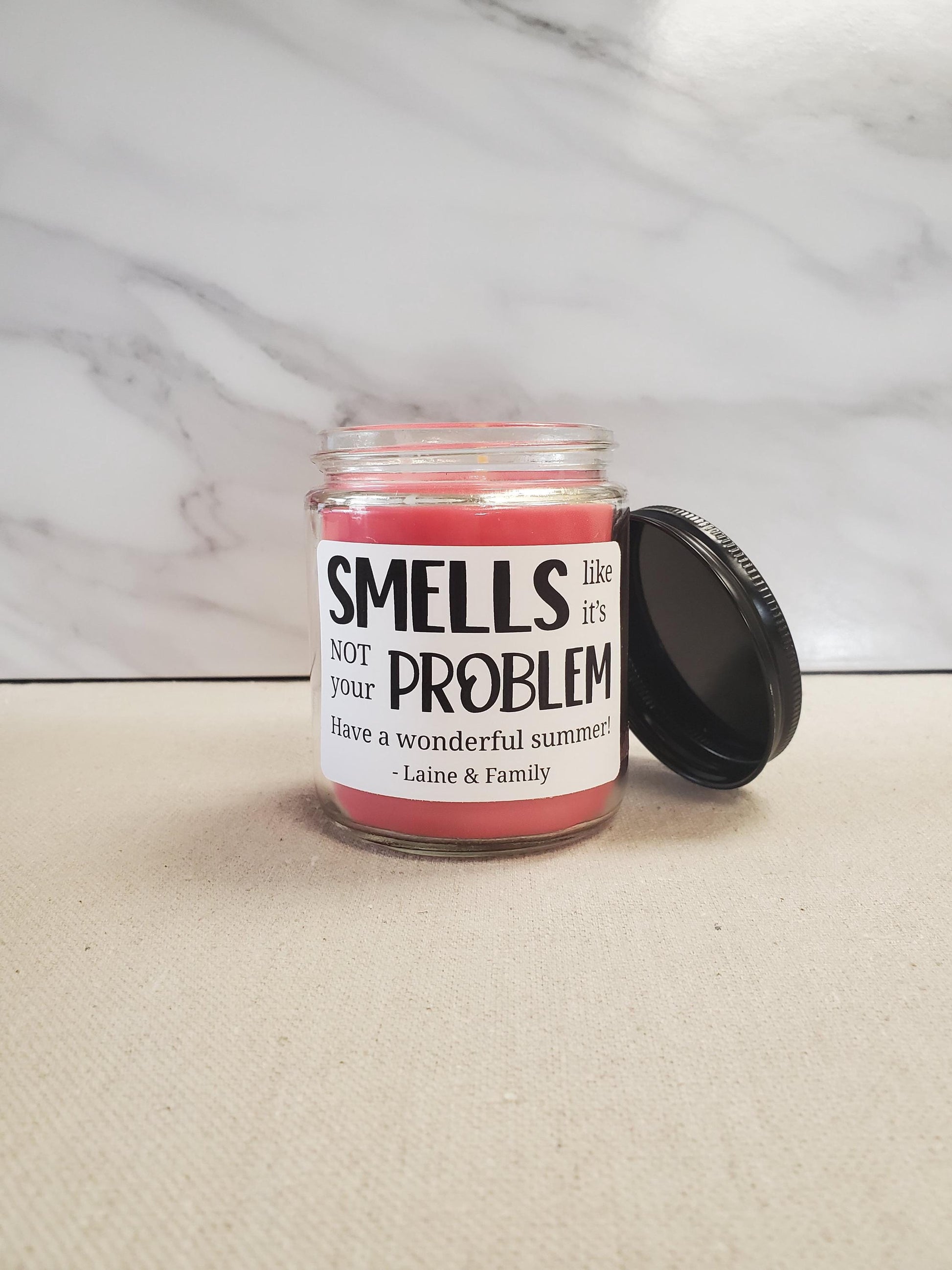 Smells Like It's Not Your Problem Custom Name Candle Label | Gifts for Teachers Staff Appreciation | 3" x 2" Sticker Label