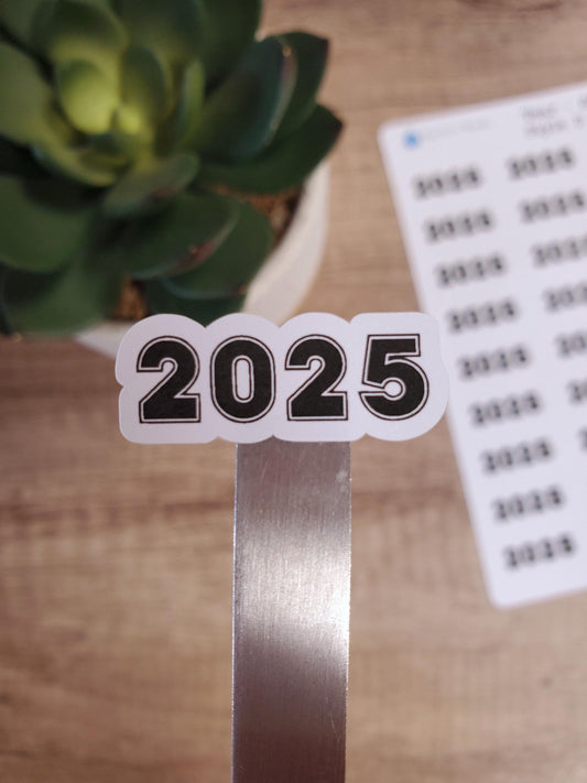 Year Stickers for Calendars, Planners, Journals | Kiss Cut, Matte Finish | Style D