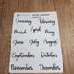 Month Header Planner Stickers | Month Names Sticker, Kiss Cut, Matte Finish | Style C
