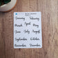 Month Header Planner Stickers | Month Names Sticker, Kiss Cut, Matte Finish | Style C