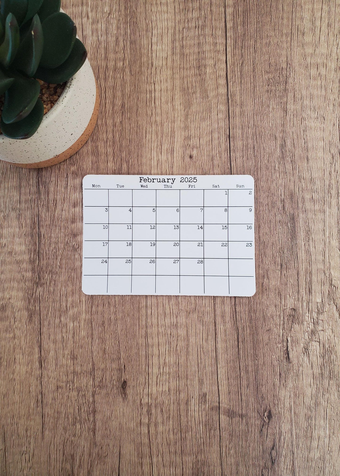 Small 5" x 3.5" Landscape Calendar Stickers for Planners and Journals | Sunday or Monday Start | Monthly Sticker, Matte Finish