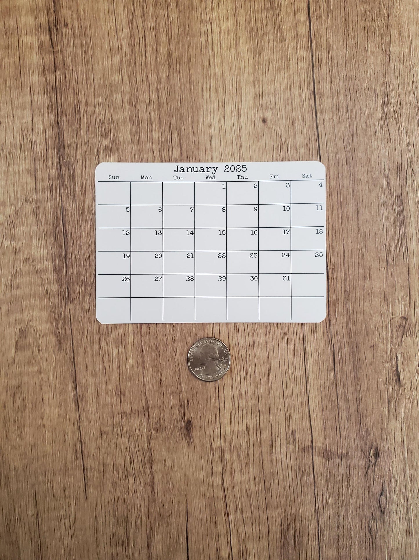 Small 5" x 3.5" Landscape Calendar Stickers for Planners and Journals | Sunday or Monday Start | Monthly Sticker, Matte Finish