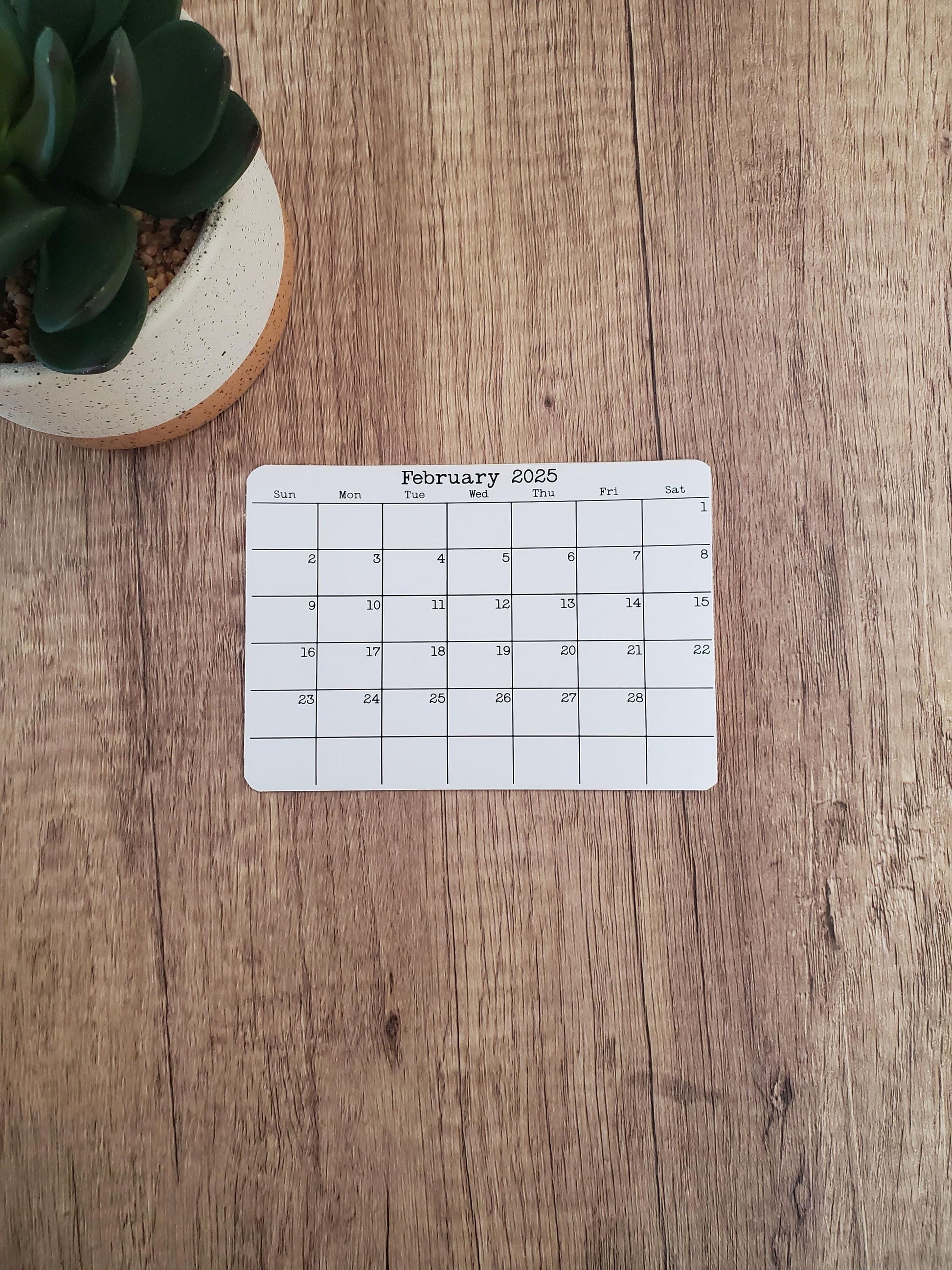 Small 5" x 3.5" Landscape Calendar Stickers for Planners and Journals | Sunday or Monday Start | Monthly Sticker, Matte Finish