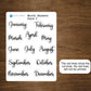 Month Header Planner Stickers | Month Names Sticker, Kiss Cut, Matte Finish | Style C