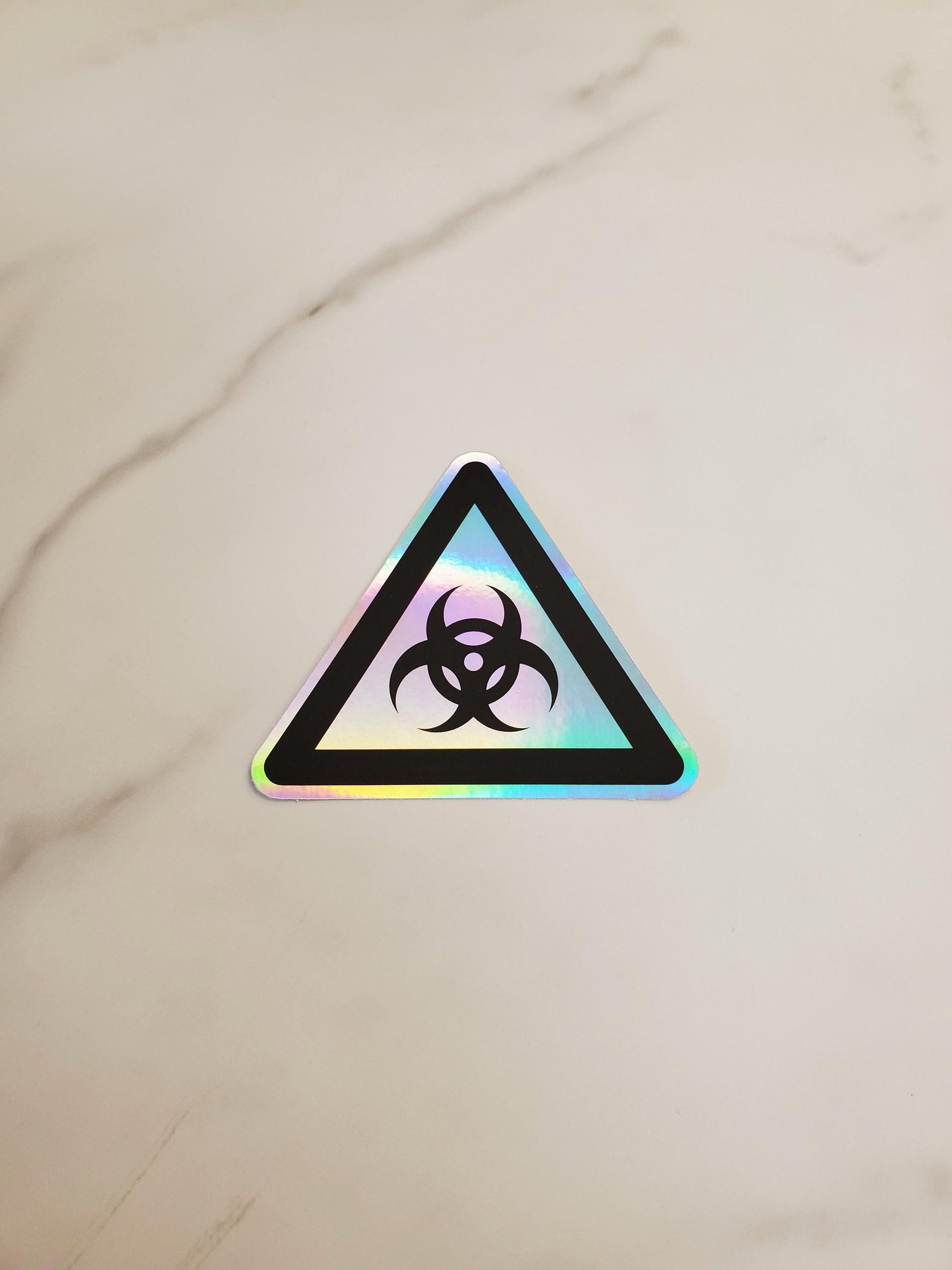 Biohazard Warning Holographic Vinyl Sticker