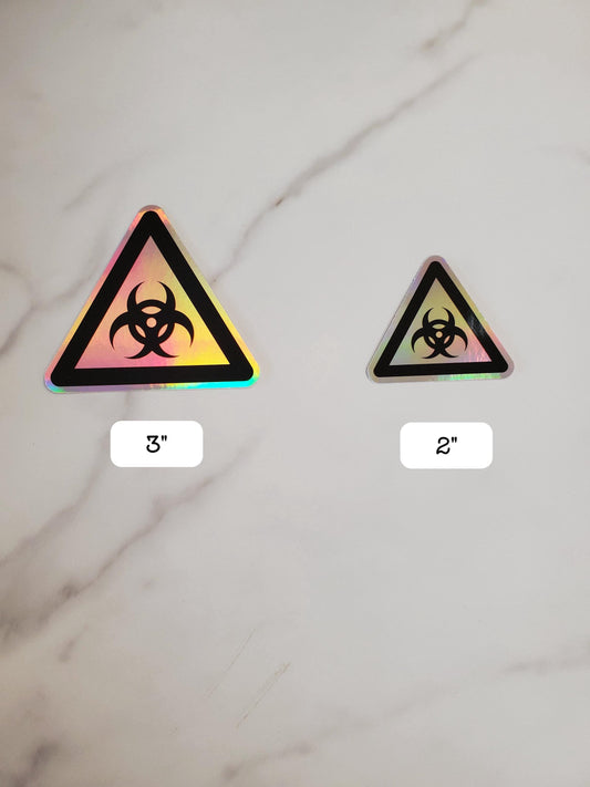 Biohazard Warning Holographic Vinyl Sticker