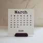 Desk Calendar Typewriter Font Design With Optional Stand | Cardstock Calendar | 2026, 2027, or 2028 | Start On Any Month | 5" x 5"