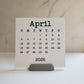 Desk Calendar Typewriter Font Design With Optional Stand | Cardstock Calendar | 2026, 2027, or 2028 | Start On Any Month | 5" x 5"