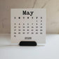 Desk Calendar Typewriter Font Design With Optional Stand | Cardstock Calendar | 2026, 2027, or 2028 | Start On Any Month | 5" x 5"