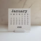 Desk Calendar Typewriter Font Design With Optional Stand | Cardstock Calendar | 2026, 2027, or 2028 | Start On Any Month | 5" x 5"